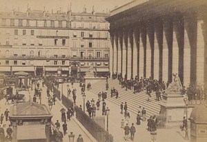 La Bourse Exchange Paris Street Life Old Animated Instantaneous Photo 1885