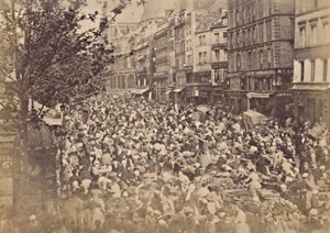 Les Halles Centrales Paris Street Life Old Animated Instantaneous Photo 1885