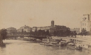 Le Pont d Arcole Paris Street Life Old Animated Instantaneous Photo 1885