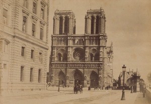 Notre Dame Facade Paris Street Life Old Animated Instantaneous Photo 1885