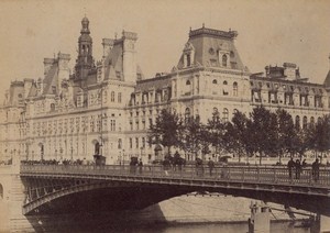 City Hall Paris Street Life Old Animated Instantaneous Photo 1885