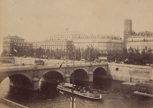 Le Pont Marie Paris Street Life Old Animated Instantaneous Photo 1885