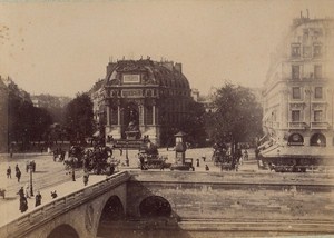 La Fontaine Saint Michel Paris Street Life Old Animated Instantaneous Photo 1885