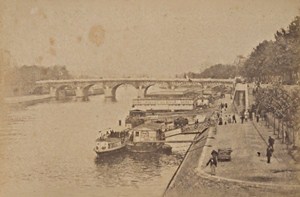 Le Pont Neuf Boats Paris Street Life Old Animated Instantaneous Photo 1885