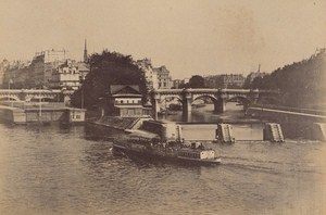 Le Pont Neuf Bateaux Paris Street Life Old Instantaneous Photo 1885