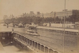 Wash House & Swimming Pool Paris Street Life Old Instantaneous Photo 1885