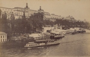 Pont Royal Taxi Boats Paris Street Life Old Animated Instantaneous Photo 1885