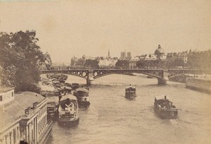 Pont Royal Bateaux Paris Street Life Old Animated Instantaneous Photo 1885