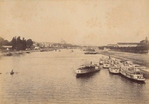 Le Point du Jour Boats Paris Street Life Old Instantaneous Photo 1885