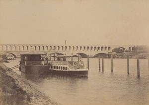 Le Point du Jour Boats Paris Street Life Old Instantaneous Photo 1885