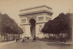 Arc de Triomphe de l Etoile Paris Street Life Old Instantaneous Photo 1885