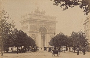 Arc de Triomphe de l Etoile Paris Street Life Old Instantaneous Photo 1885