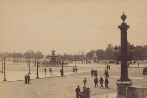 Place de la Concorde Paris Street Life Old Instantaneous Photo 1885