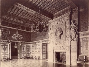 Fontainebleau Castle Guards Room Architectural France Old Photo 1890