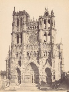 Amiens Cathedral Facade Architectural France Old Photo 1890