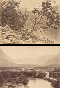 Romsdalen Country Norwegian landscape Two Old Photos 1890