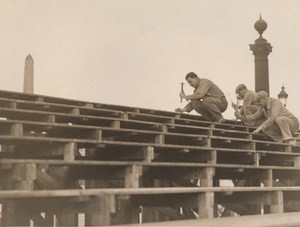 Paris Concorde Place Mens at Work France old Photo 1938