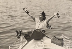 Actress Grace Moore Cannes Yacht France old Photo 1938