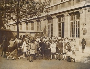 Paris Girl School Play time France old Photo 1938