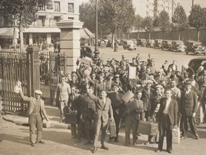 WWII gare de l Est Reservists Soldiers Paris France Old Photo October 1938