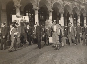 WWII gare de l Est Reservists Soldiers Paris France Old Photo October 1938