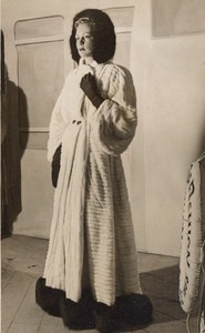 London Woman Fur Fashion Ermine Old Photo 1938