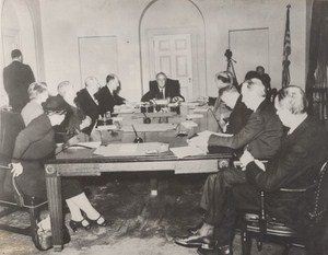 Us President Roosevelt Government European Crise Old Photo 1938