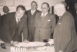 Paris Ministry of Education Leo Lagrange Jean Zay & Jules Rimet Old Photo 1938