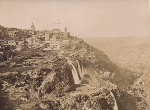 Italy Roma Tivoli Falls & Pastor Two Old Photos 1890