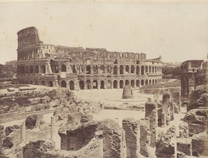 Italy Roma Colysee External & Internal View Two Old Photos 1890