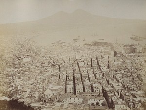 Italy Napoli Panorama by St Elme Fort Old Photos 1890