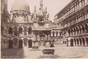 Italy Venezia Ducal Palace & Bridge of Sighs Two Old Photos 1890