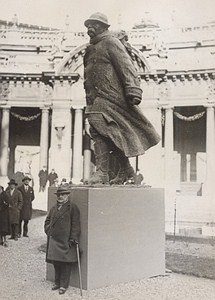 Sculptor Francois Cogne & his Clemenceau Paris France Old Photo ca 1930