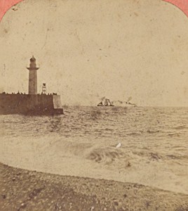 Le Havre Entrance Harbor when the Tide France Old Stereo Photo Neurdein 1880
