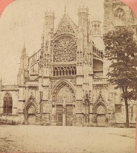 Dieppe Saint Jacques Church France Old Stereo Photo Neurdein 1880