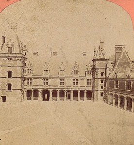Chateau de Blois Louis XII Wing France Old Stereo Photo Neurdein 1880