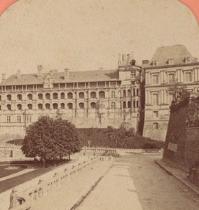 Blois Castle northern façade France Old Stereo Photo Neurdein 1880