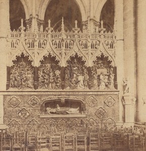 Amiens Cathedrale Saint Firmin Tomb France Old Stereo Photo Queval 1870