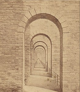 Interior View Chaumont Viaduc Old Stereo Photo Scherer 1870