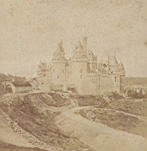 Pierrefonds Castle Old Stereo Photo Dupre 1870