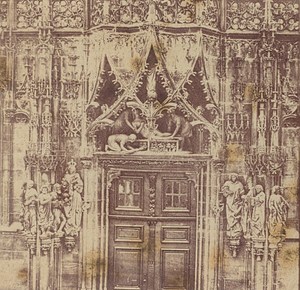 Strasbourg Cathedral Left Door France Old Stereo Photo Fietta 1865