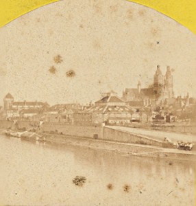 Tours Loire Panorama France Old Stereo Photo 1870