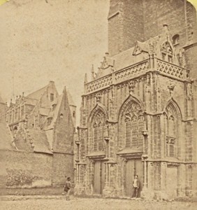 Bruges Porch of the Cathedral Belgium Old Stereo Photo Leon & Levy 1880