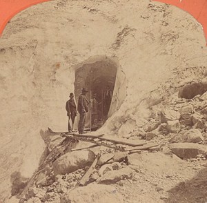 Switzerland Grindewald Ice Cave Old Photo Stereo Garcin 1880
