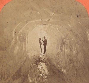 Switzerland Grindewald Ice Cave Old Photo Stereo Garcin 1880