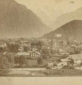 Switzerland Interlaken & the Jungfrau Old Photo Stereo Charnaux 1875