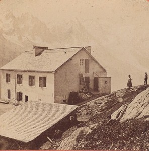 Switzerland Mont Blanc view from the Flegere Old Photo Stereo Charnaux 1875