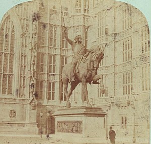 England London Richard I Monument Old Stereo photo LS&P Co 1870