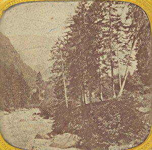 Switzerland Lauterbrunnen Valley Old Photo Stereoview Tissue 1870