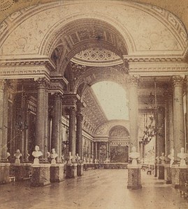 France Versailles Castle Hall of Battles Old Photo Stereoview Tissue GAF 1865